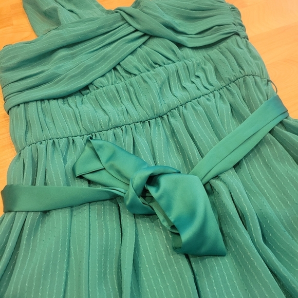 BCBG BCBGENERATION teal draped midi A line dress size 4 - Picture 7 of 7